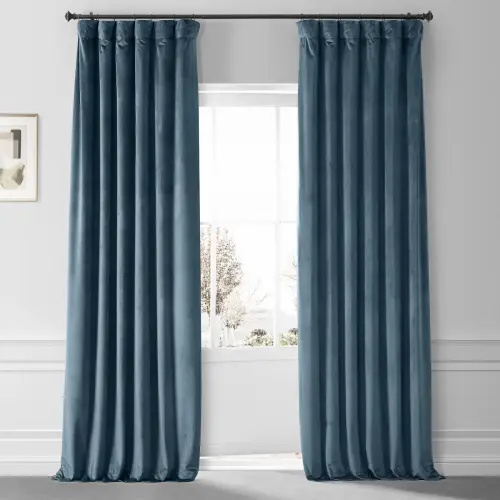 Loria Plush Velvet 100% Blackout Curtains For Bedroom, Living Room - Single Panel
