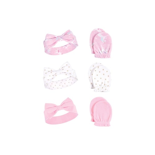 Cotton Headband and Scratch Mitten Set