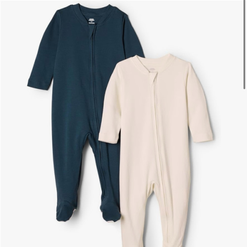 Amazon Essentials x Sofia Grainge Unisex Babies' Cotton Footed Sleep and Play Bodysuit, Pack of 2