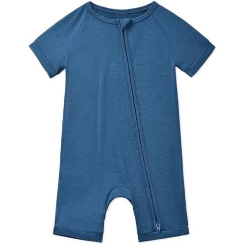 Bamboo Viscose Baby Romper 2 Way Zipper Short Sleeve Bodysuit Soft Color Baby Toddler One-Piece Summer Outfits