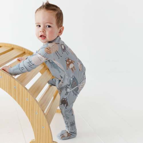 Blue Little Monsters Day to Night Romper Luxe Edition | Cotton Bamboo Blend