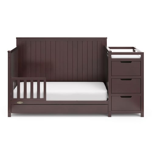 Graco Hadley 4-in-1 Convertible Crib and Changer with Drawer in Espresso | The Home Depot Canada