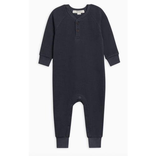 Crosby Waffle Knit Henley Romper - 0 - 3 months