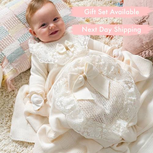 Newborn Girl Coming Home Outfit, Baby Girl Homecoming Outfit, Girl Going Home Clothes, Knitted New Baby Girl Gift, Baby Hospital Exit Outfit