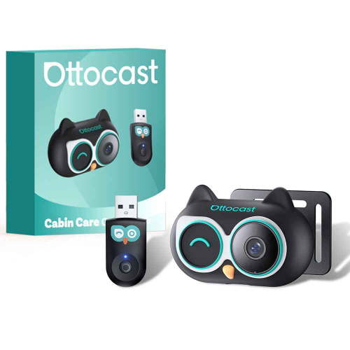 OTTOCAST Cabin Care Car Camera with Wireless CarPlay Adapter, 1080P HD Baby Monitor with IR Night Vision 150° Wide Angle Real-Time Rear Seat View On Car Screen Car Accessories Easy Install