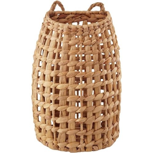 Woven Water Hyacinth Hanging Basket Door Hanging Basket Wall for Home Garden Farmhouse (Water Hyacinth)