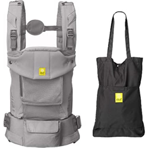 LÍLLÉbaby Serenity Airflow All-Positions Ergonomic Baby Carrier, Newborn to Toddler, Lumbar Support with Convertible Tote, Dolphin