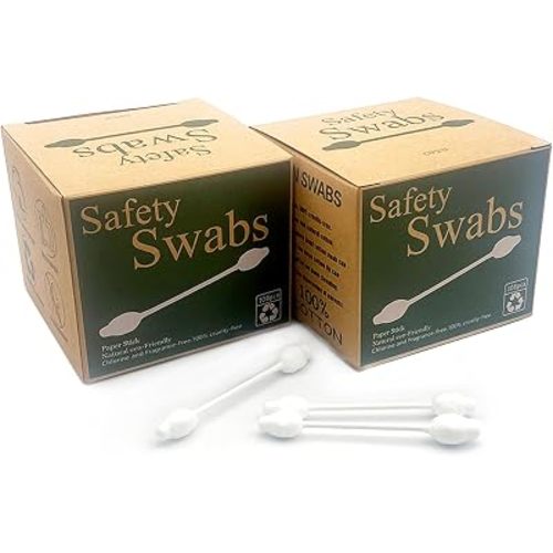 216Pcs Safety Cotton Swabs,Baby cottonbuds Large tip with Paper Stick