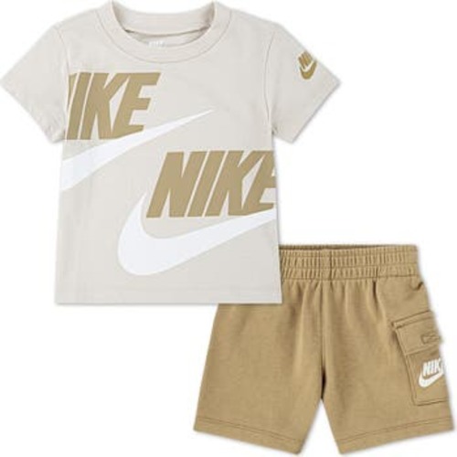 Logo Tee & Cargo Shorts 2-Piece Set