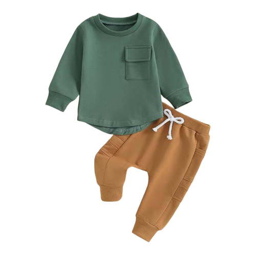 UYYX Boys Clothes Size 5 Toddler Boy Sweatpants Toddler Boy Sweatshirt Outfit Long Sleeve Shirt Jogger Pants Fall Outfits Winter Clothes Set 6-12 Months