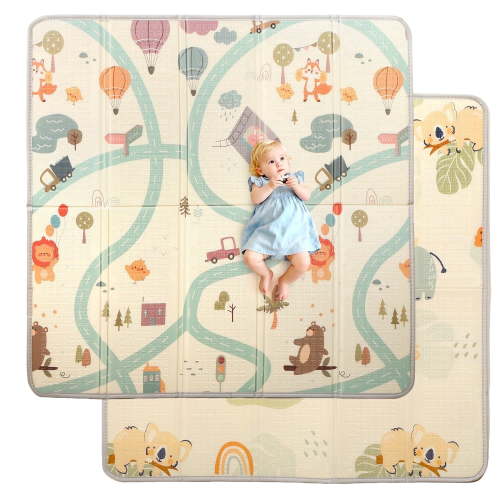 "JoyStone 78""X70"" Large Reversible, Non-Toxic, Waterproof, Foldable Baby Play Mat"