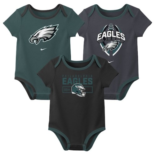 Newborn & Infant Nike Philadelphia Eagles Three-Piece Bodysuit Set