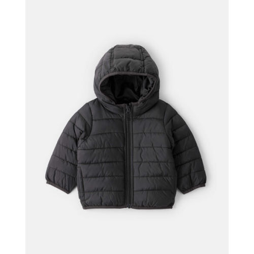 Baby Boy Midweight Packable Puffer - Black | Carter's