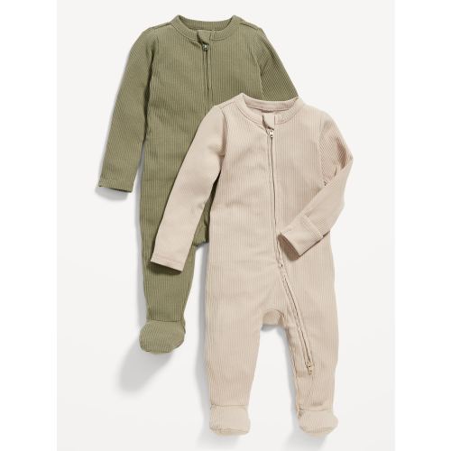 Sleep & Play 2-Way-Zip Footed One-Piece 2-Pack for Baby
