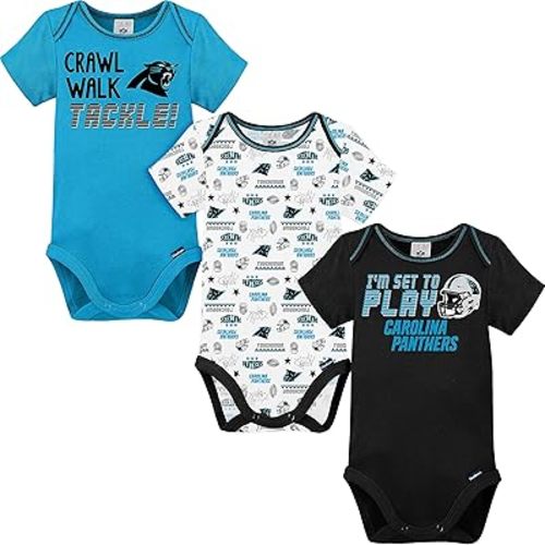 Gerber NFL Unisex-Baby NFL Team 3 Pack Short Sleeve Onesie Bodysuit