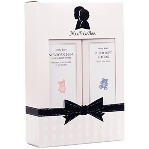 Noodle & Boo Bundle of Joy Newborn Baby Gift Set ; Newborn 2-in-1 Hair & Body Wash, Super Soft Baby Lotion