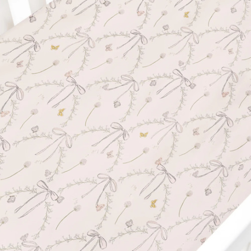 Bows & Butterfly Kisses Crib Sheet - Pink