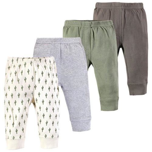 Touched by Nature Basics Infant Baby Organic Cotton Pants 4-Pack, Desert Sage, 9-12 Months