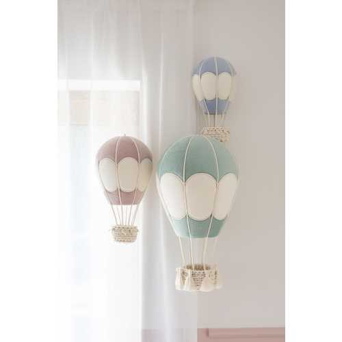 Handmade Hot Air Balloon Nursery Decor: Sage, Pink & Blue Wall Hanging