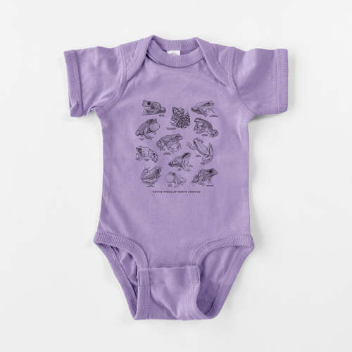 An Illustrated Guide to Native Frogs of North America - Baby Fine Jersey Bodysuit
