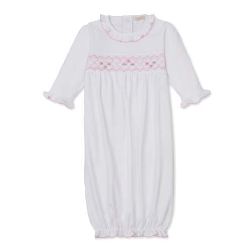 CLB Summer 26 White/Pink Hand Smocked Sack