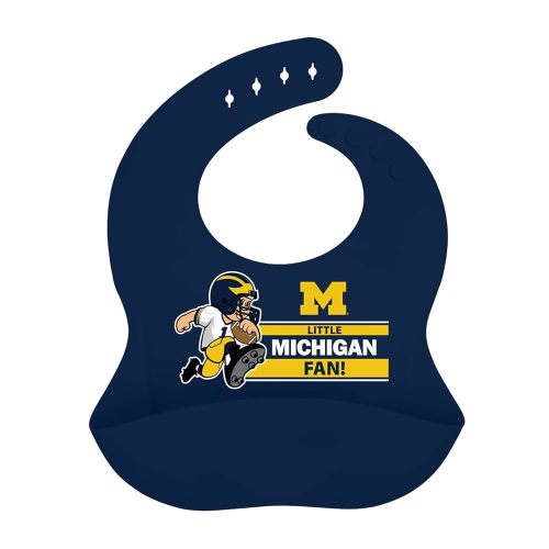 Baby Fanatic Michigan Silicone Bib - Premium Quality, Educational, and Fun Activity for Kids and Families - Great Gift Idea for Holidays, Birthdays, and Everyday Playtime – Soft Silicone Baby Bib