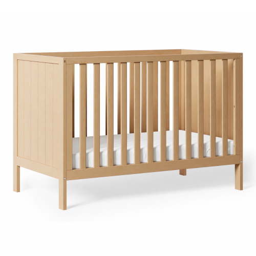 HARPPA 5-in-1 Convertible Baby Crib, Natural Wood, Adjustable Height, Modern Design