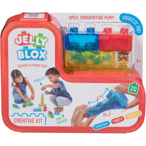 Jelly Blox Creative Kit | Includes Blocks | Toddler & Preschool Building Blocks Kids Can Squeeze, Stretch, Squish | Safety Tested & Ouch-Free | Tactile, Sensory Play Toy for Ages 2+