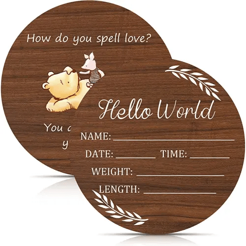 Baby Announcement Sign, Hello World Newborn Signs, Baby Name Sign, Birth Announcement Signs for Photo Prop, Nursery Decor