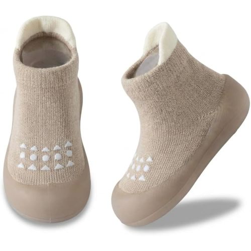 Baby Sock Shoes Toddler Walking Shoes Infant Non-Slip Slippers with Soft Rubber Sole Baby Boys Girls Sneakers