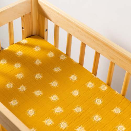 All-Stages Bassinet Sheet in GOTS Certified Organic Muslin Cotton - Golden Hour