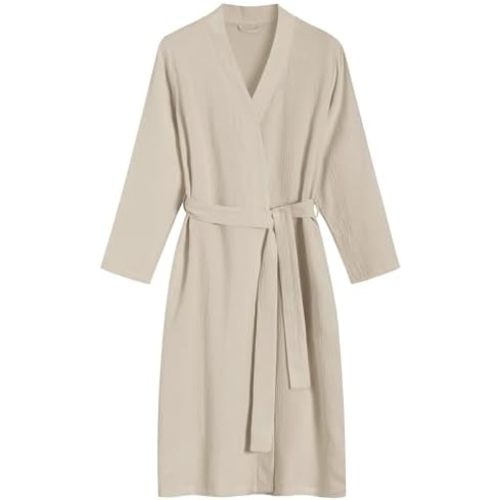 Latuza Women's Cotton Gauze Robe Lightweight Absorbent Bathrobe with Pockets