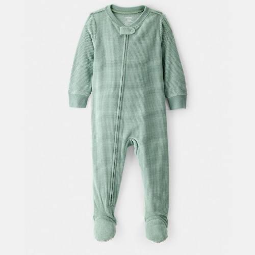 Baby & Toddler Boy Carter's Waffle Knit Long-Sleeve 2-Way Zip One-Piece Pajamas