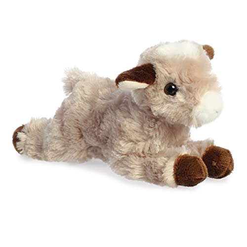Aurora Mini Flopsie 8" Paisley Goat Adorable Stuffed Animal | Compact tummy-lying animals with bean-filled stability
