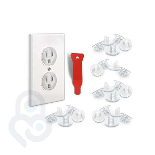 Baby Proof Me, Safety Outlet Plug Covers, Clear, 24 Pack
