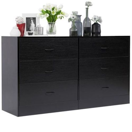 SUGIFT 6 Drawer Dresser for Bedroom, Modern Wood Chest of Drawers