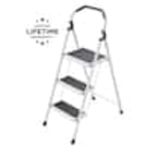 Gorilla Ladders 3-Step Steel Lightweight Step Stool Ladder 225 lbs. Load Capacity Type II Duty Rating (9ft. Reach Height) GLS-3-2