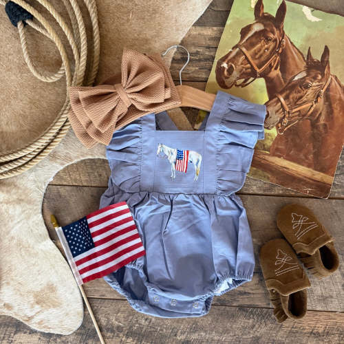 Horse For Freedom | Ruffle Romper – theFRINGEDpineapple