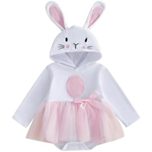 My First Easter Baby Girl Outfit Newborn Bunny Romper Rabbit Ear Hoodie Sweatshirt Dress Cute Spring Easter Clothes