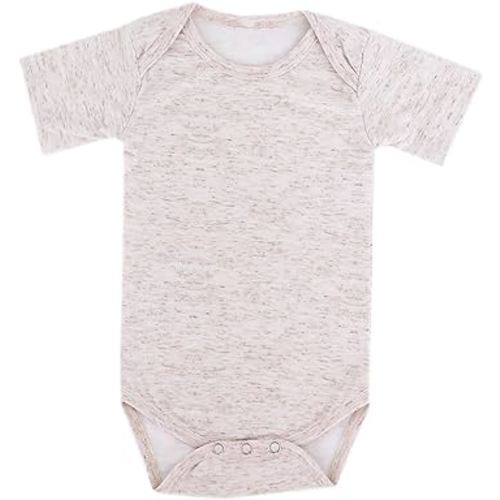 Copper Pearl Short Sleeve Bodysuit Baby: Ultra Soft Bodysuits for Newborns, Boys, Girls, and Infants - Stylish, Comfortable, Overlap Shoulders, Premium Knit Fabric - Oat, Newborn