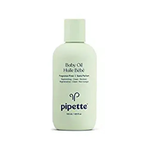 Pipette Baby Oil - Nurture, Moisturize Baby Skin, Vitamin E, Sensitive, Dry Skin, Fragrance Free with Renewable Plant-Derived Squalane, 4.5 fl oz - 4.5 Fl Oz (Pack of 1)