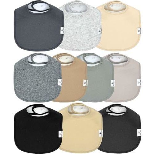 Diaper Squad 10-Pack Organic Cotton Baby Bibs for Baby Boy, Girl
