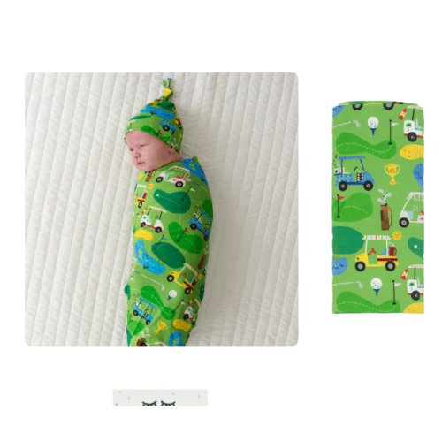Fairway Fun Swaddle & Hat Set - Little Sleepies