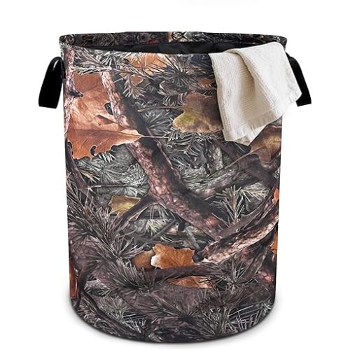 Camo Camouflage Laundry Basket Foldable Oxford Cloth Tote Bag Laundry Hamper Clothes Storage Bucket Organizer For Bathroom/Laundry Storage/Bedroom 19.6x15.7 Inch