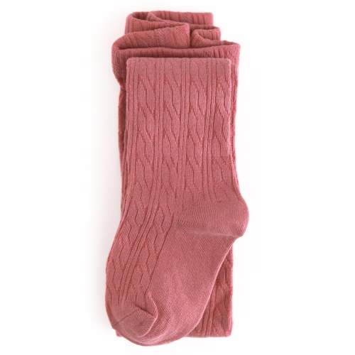 Old Rose Cable Knit Tights