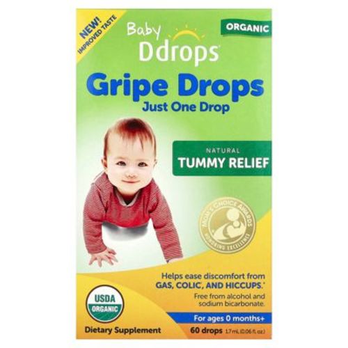 Ddrops Baby, Organic Gripe Drops, For Ages 0 Months+, 0.06 fl oz (1.7 ml)
