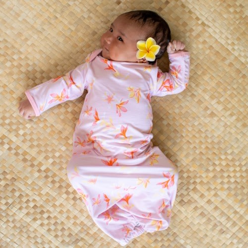 Plumeria Honey Bamboo Layette Gown