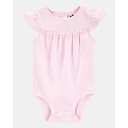 Baby Pointelle Short-Sleeve Bodysuit - Pink - OshKosh B'gosh | Carter's