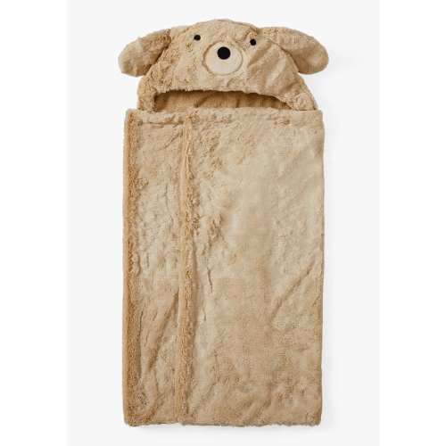 Critter Faux-Fur Animal Baby Hooded Towel - Labradoodle