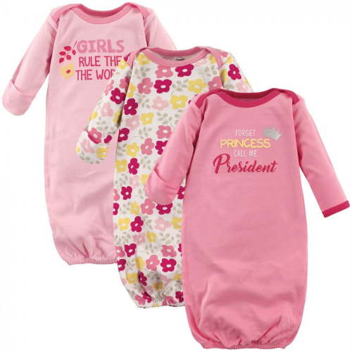 Luvable Friends 100% Cotton Baby Sleepsacks, Girls Rule, 3-Piece